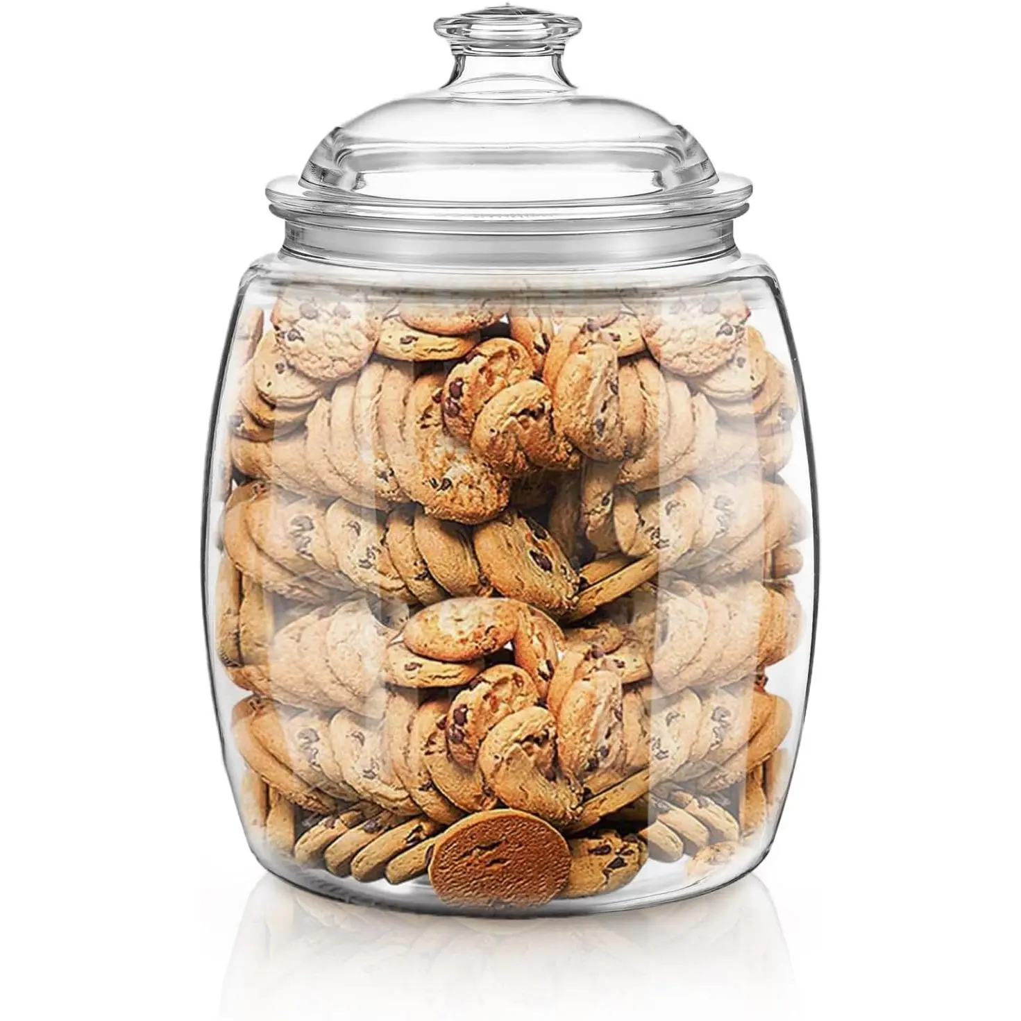 Large Cookie Jars with Lids Airtight, Clear Cookie Jar for Kitchen Counter Decorative - 110 oz Acrylic Candy Jar with Silicone Seal, 6.49'' x 9.44''