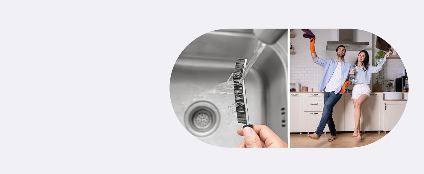 4TH Multi-Purpose Hard Bristle Crevice Cleaning Brush -Deep Reach Gap Cleaning Tool for Household Use -Versatile, Durable, Thin Brush to Clean Tight Spaces -4 Pcs, Black