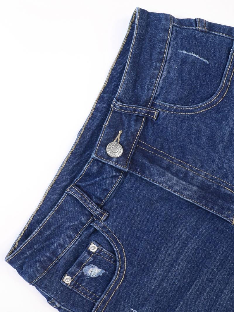 Women's Distressed Denim Shorts, Fashion Casual Ripped Jeans Shorts for Daily Outdoor Wear, Ladies Bottoms for All Seasons, Womenswear, Casual Streetwear Shorts