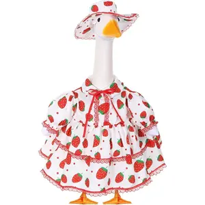 23-inch porch goose clothing strawberry sunflower lemon watermelon kitchenware floral fruit pattern porch big white goose clothes Dress outdoor lawn decoration