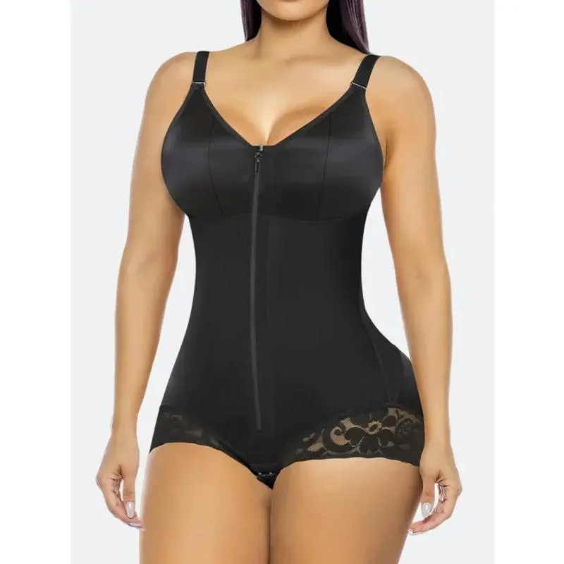 SHAPERX Shapewear for Women Tummy Control Bodysuits Zip-Up Comfort Ultra Stretch Fabric Customizable Fit Breathable Mesh Design Comfortable Fit,clothes for back to school,first day of school outfits