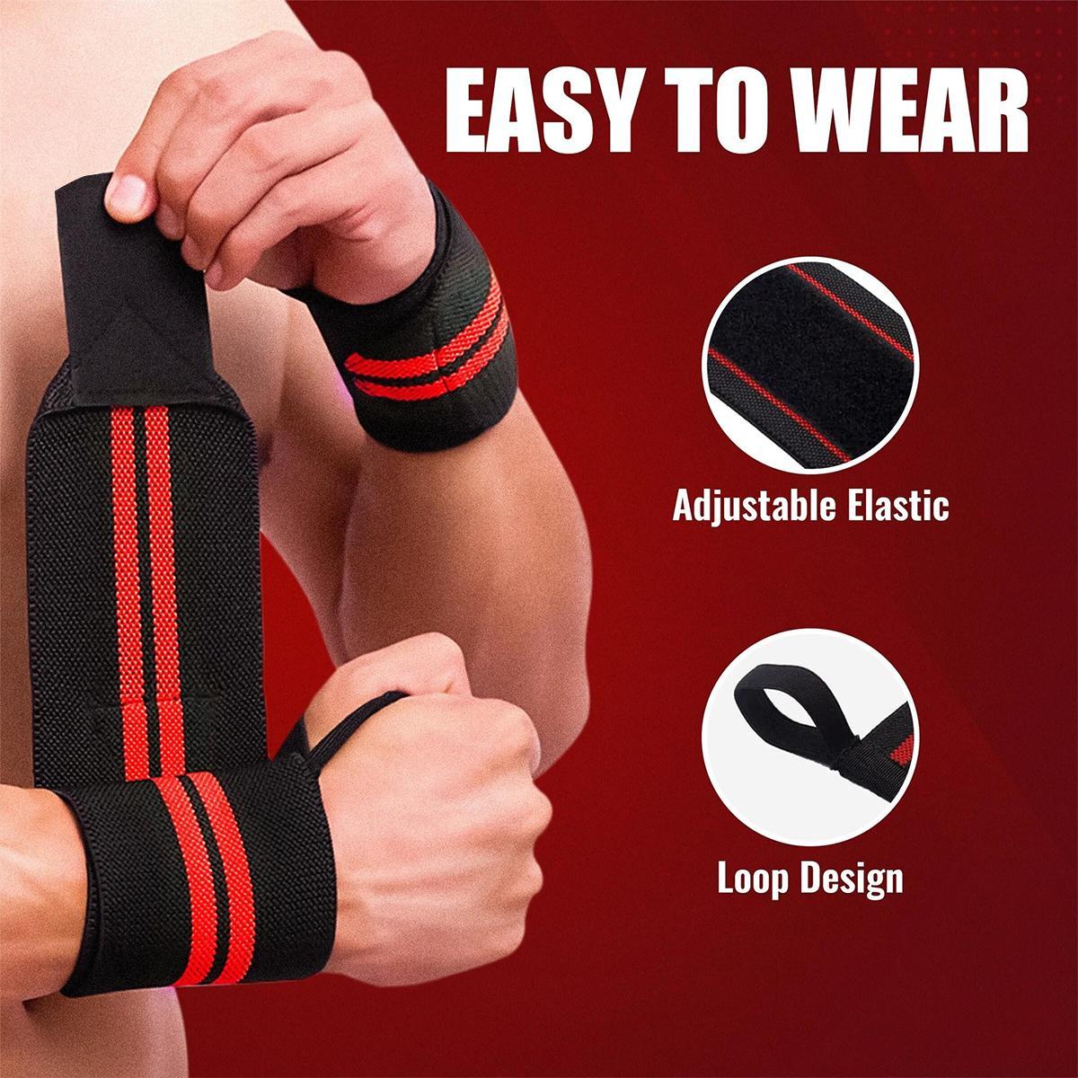 Sports Wristbands, 1 Pair Professional Wristbands for Weightlifting and Gym Training, Sports Wristband for Men & Women, Cuffs for Gym, Gym Wear, Gym Accessories, Exercise, Wrist Straps
