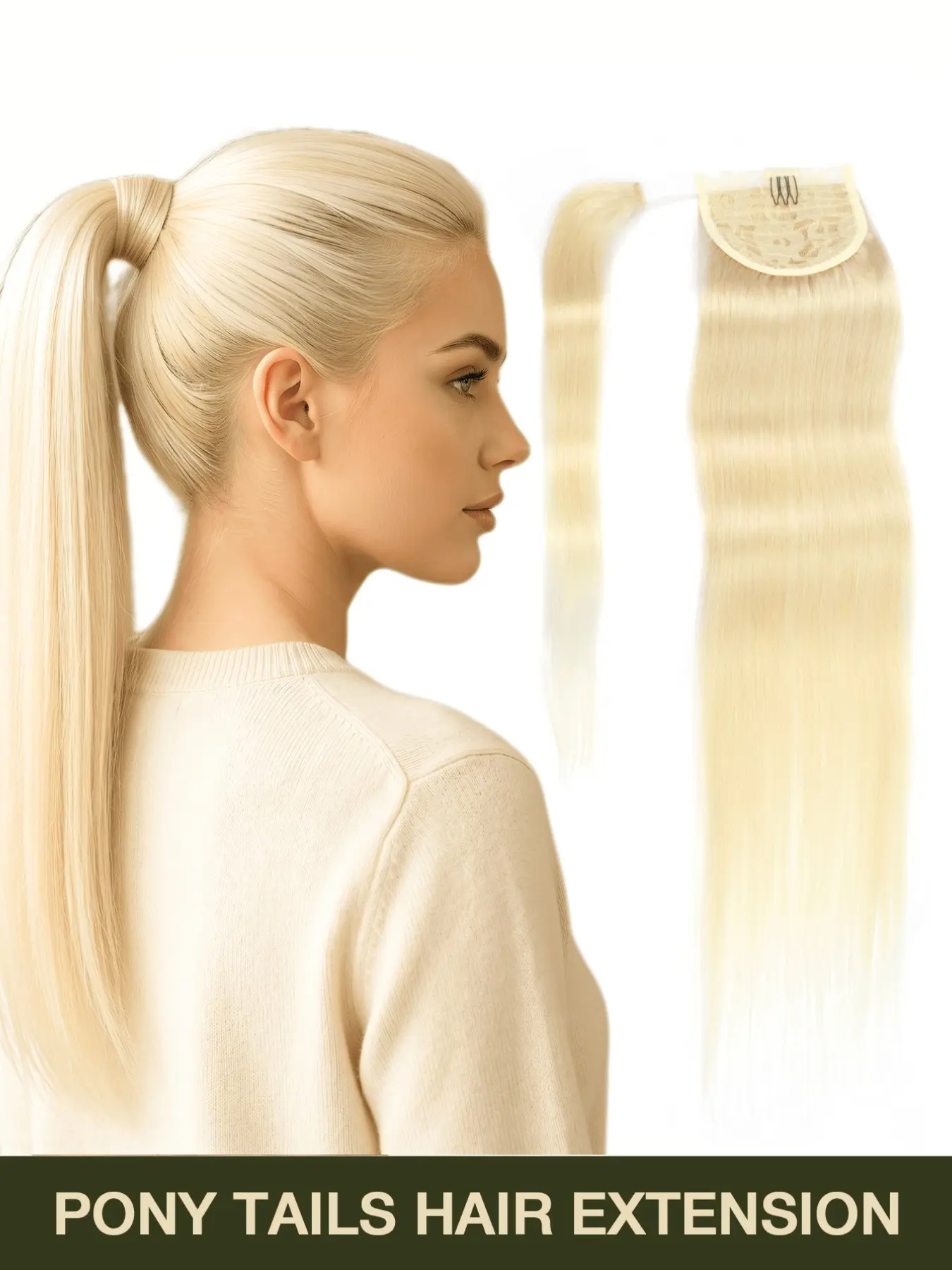 Straight Ponytail Extension Clip-In 12-22inch Natural Look Smooth Damage-Free Hairpiece With Secure Clip Volume and length Accessory For Halloween Cosplay, Theme Party & Daily Wear For Women