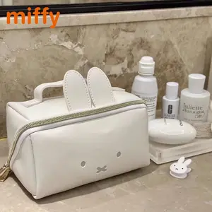 Kawaii Miffy Cute Handbag Cartoon Rabbit Portable Multifunctional High Capacity Cosmetics Storage Bag Girl Gift