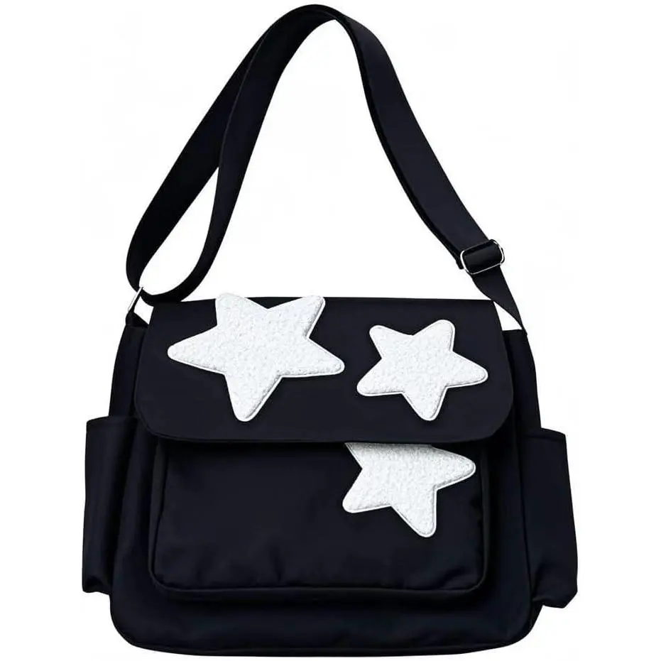 Cute Messenger Bag with Star Cute Coin Purse y2k keychain,Y2K Star Grunge Bag Shoulder Tote Purse.Tote Book Bag