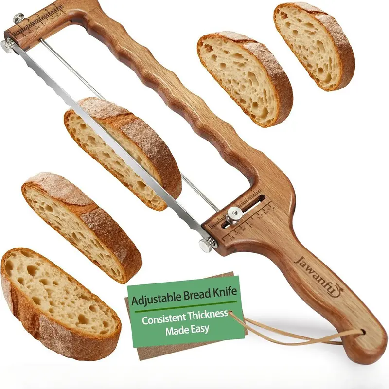 New Arrival Wooden Bread Slicing Knife Household Bow Shaped Serrated Knife Multifunctional Kitchen Cutting Tool Kitchenware For Bread Vegetable Fruit And Cheese