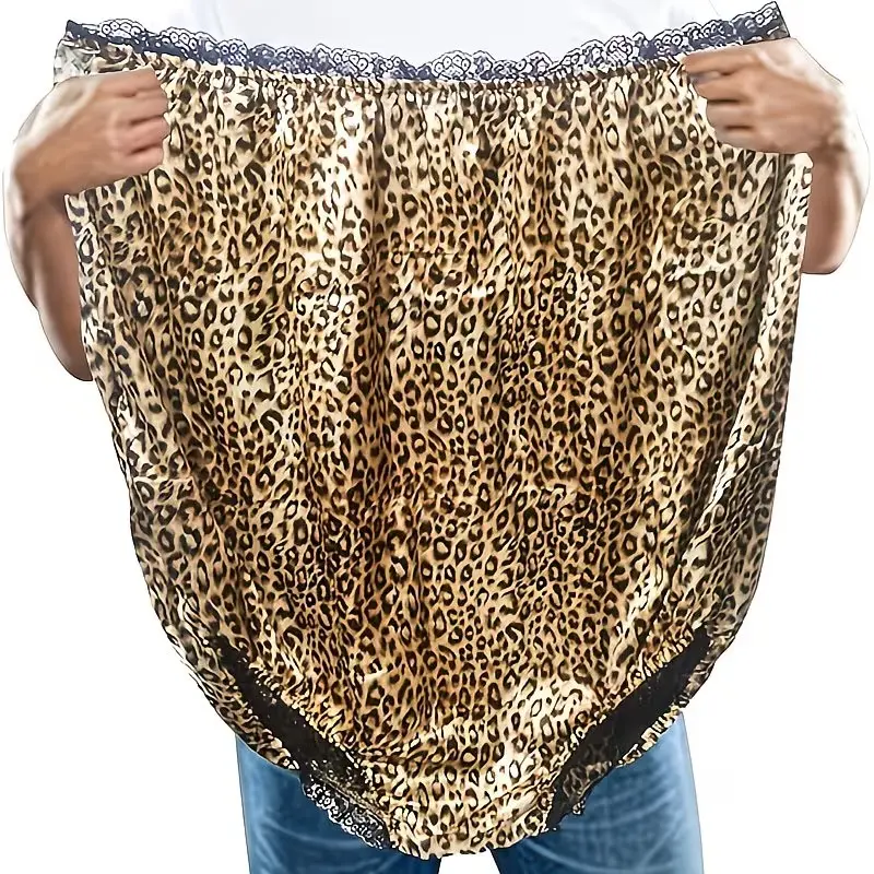 Humorous Leopard Pattern Grandmother Underwear, Leopard Print Knicker, Large Size Everyday Funny Gift for Adult Women, Perfect for Christmas, Valentine's Day, Wedding