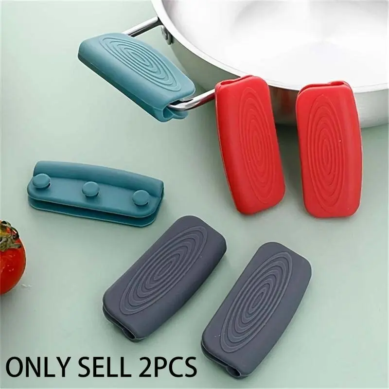 2pcs Nonslip Silicone Assist Handle Holder Heat Resistant for Cast Iron Woks Pans Griddles