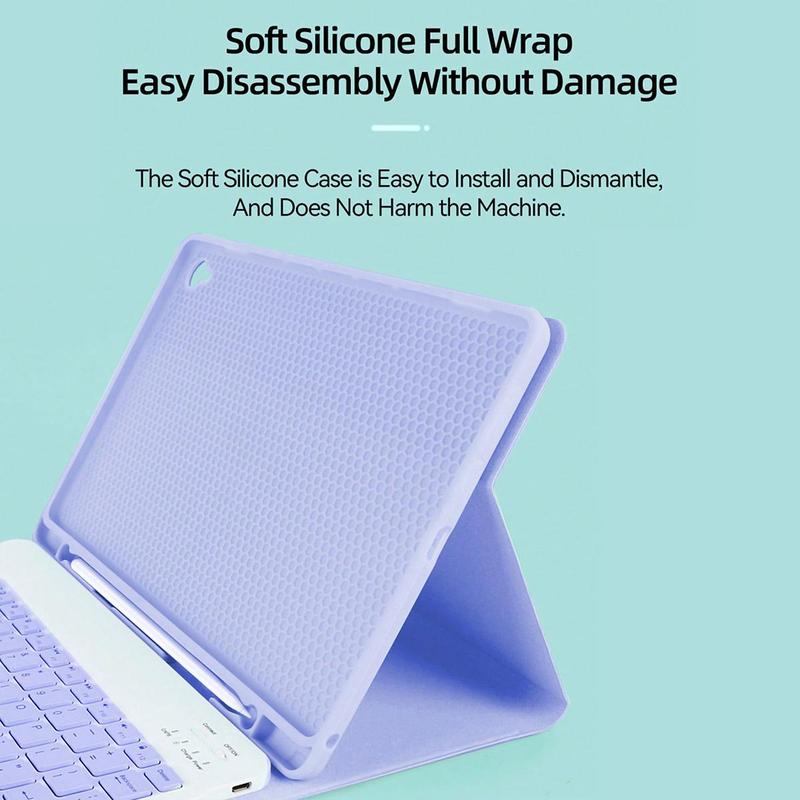 Tablet Case & Keyboard & Mouse Set, Detachable Wireless Keyboard Cover, Tablet Keyboard Protector, Tablet Accessories for iPad