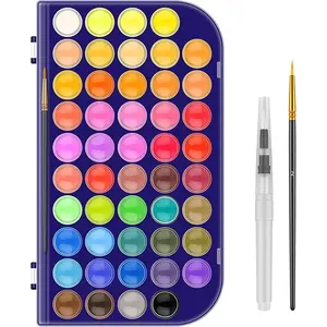 Paint Set, 48 Colors Non-toxic Watercolor Paint with a Brush Refillable a Water Brush Pen and Palette, Washable Water Color Paints Sets for Kids, Adults, and Artistsfidget toys