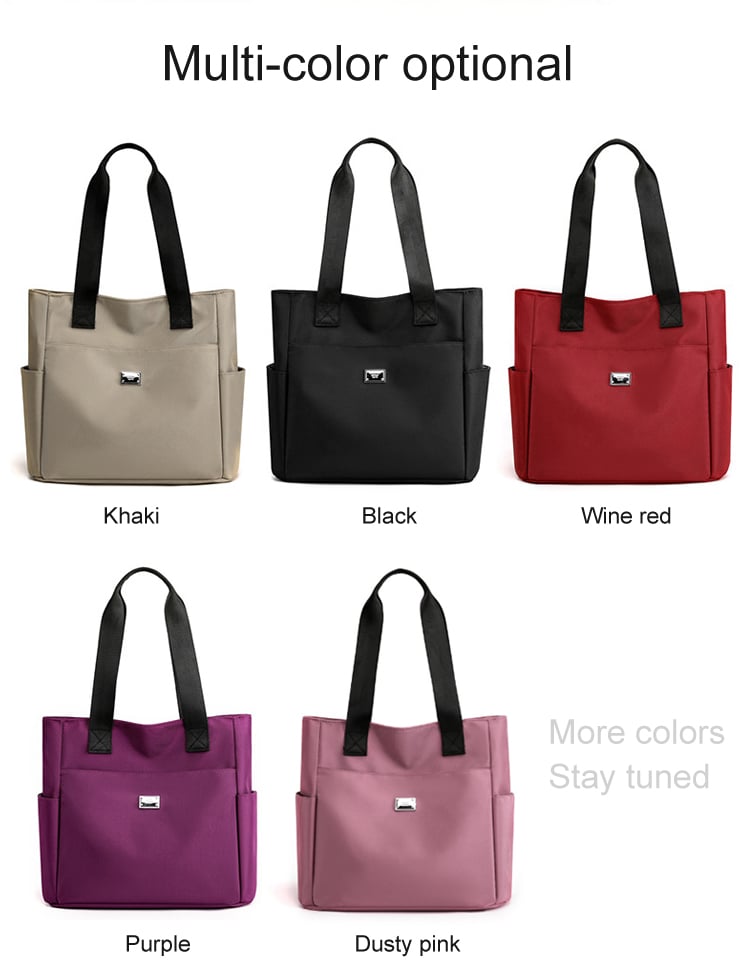 Large capacity waterproof multi pocket nylon shoulder bag for daily use, multifunctional handbag, essential for commuting, recommended latest styles