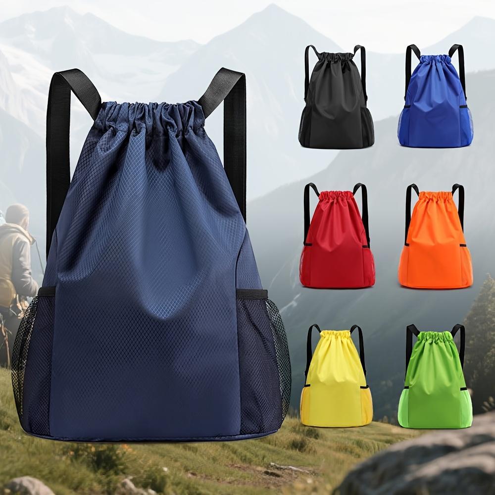 5-color Options 8.45gal Unisex Drawstring Backpack - Large Capacity Gym Bag with Mesh Side Pockets, Adjustable Shoulder Straps and Softshell Design, Suitable for Travel, Sports, and Fitness Training. Black, Practical Pocket Design, Travel Backpack