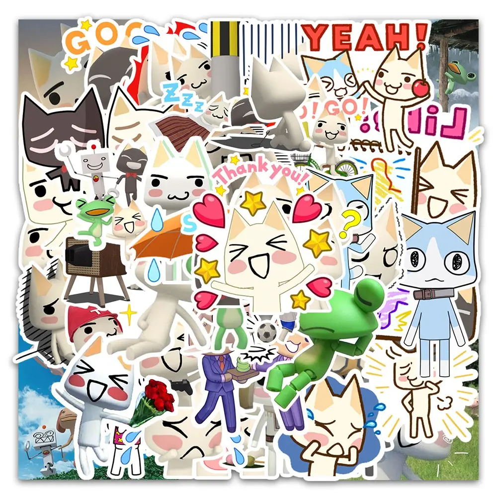 54 Pcs Doraemon Theme Waterproof Sticker Set, Decals, Car Water Bottle Luggage Phone Laptop Stickers, Cute & Fun Design, Perfect Gift Idea