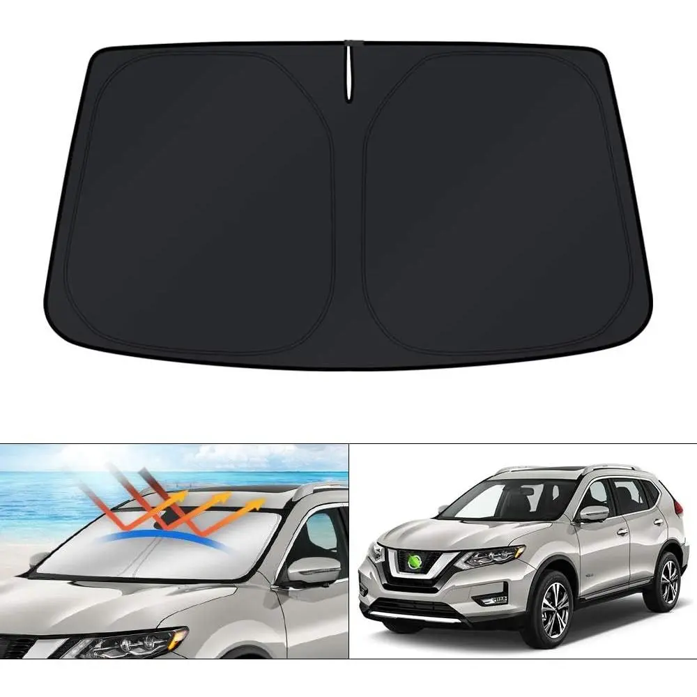 Windshield Sun Shade for 2014-2020 Nissan Rogue Accessories (NOT for Rogue Sport & 2021 Rogue 3rd Gen. T33) Sunshade Foldable Window Sun Protector Block UV Rays Keep Car Cooler