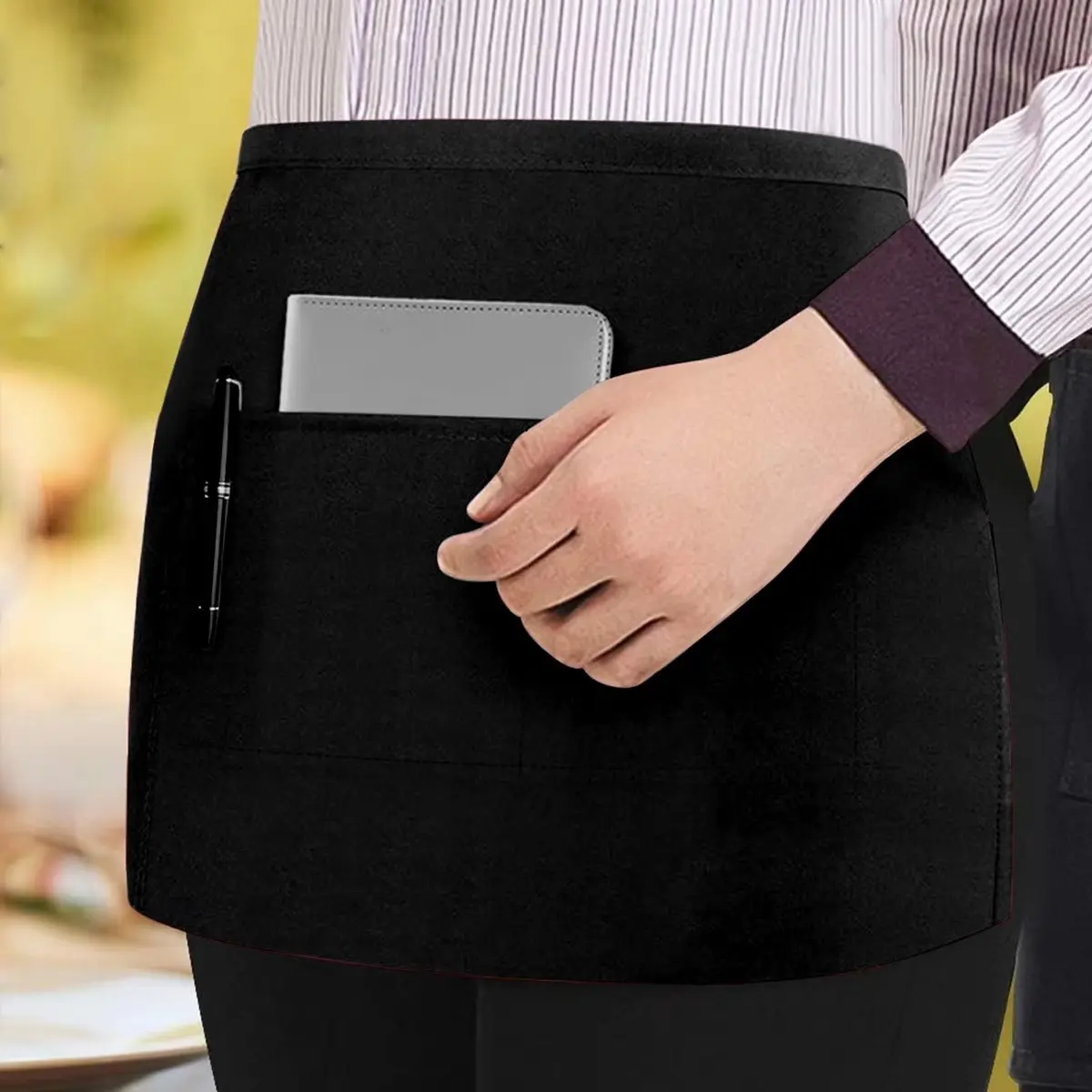 Large Size Midi Skirt, Bar Apron, Solid Color Professional Apron, Chef's Half Apron, Polyester Apron, Durable & Stylish Design