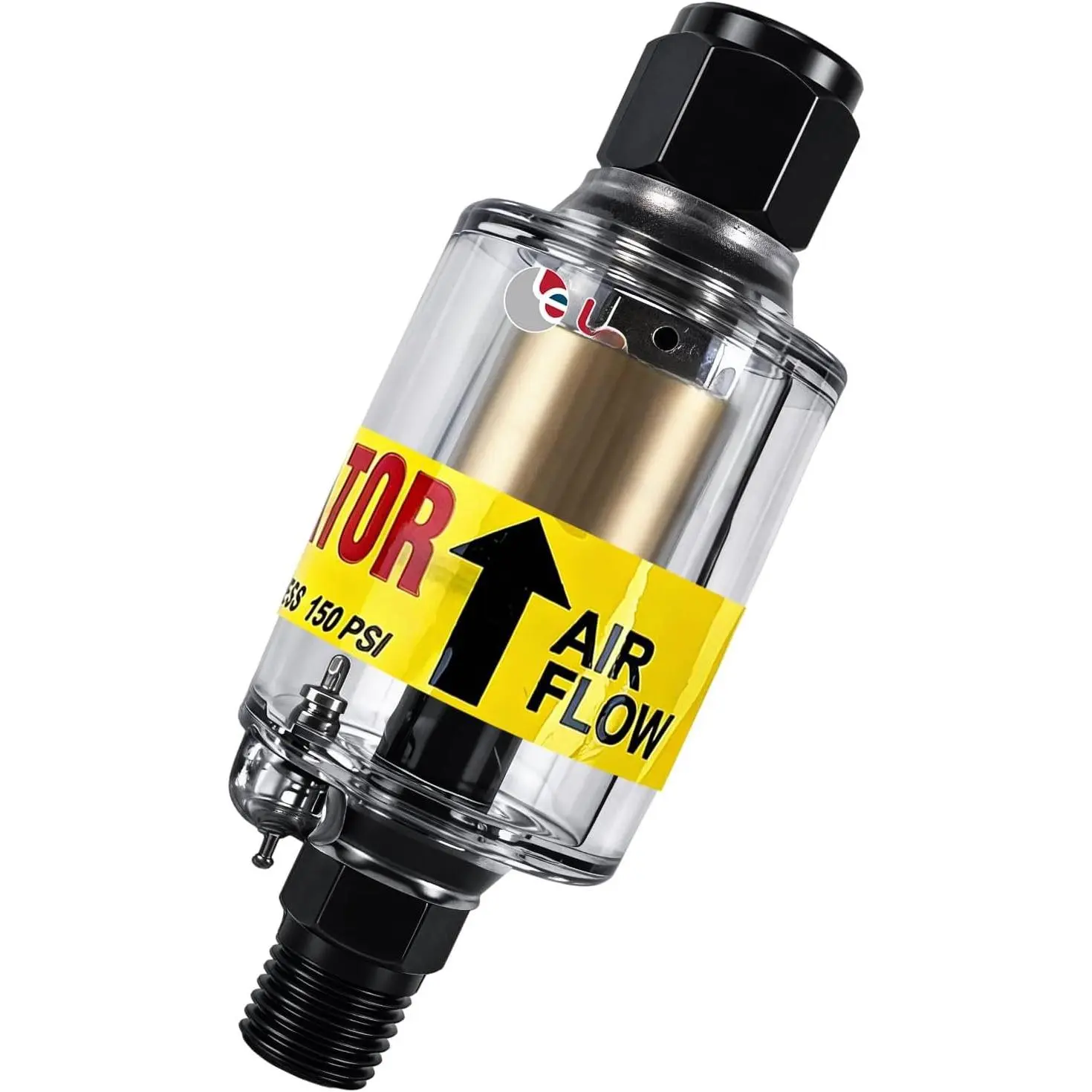 Inline Air Dryer & Water Separator for Compressor, 1/4" NPT |  , HVLP   filter, plasma , pneumatic tool oil, 2-150 PSI