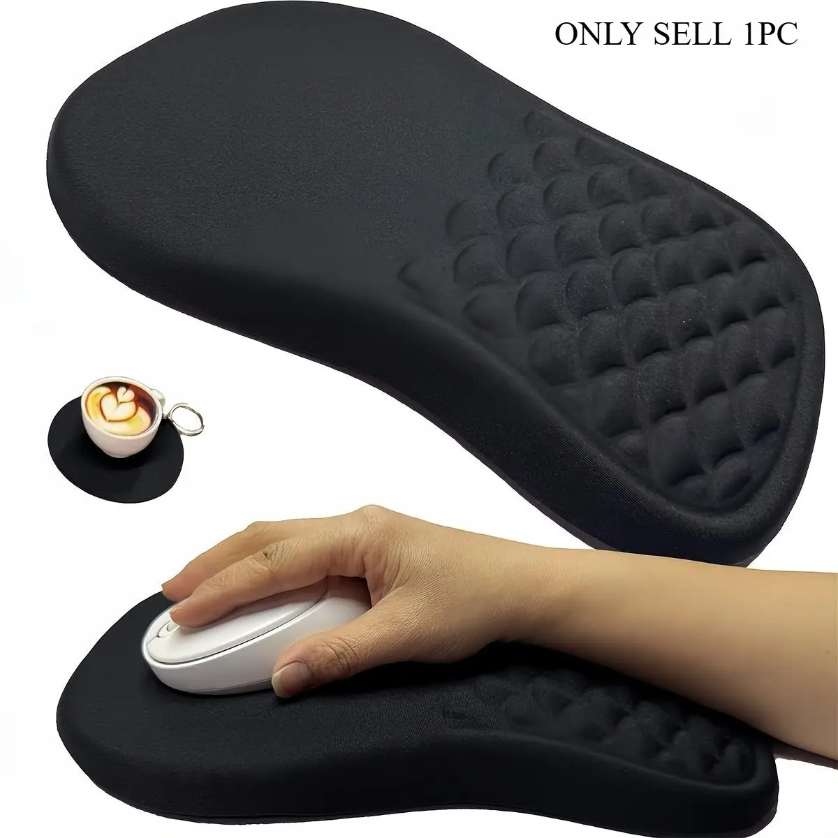 Sloped ergonomic wrist rest for keyboard and mouse; memory foam and PU non-slip wrist support; designed for typing and mouse use; suitable for home office and gaming; Gaming pc accessories
