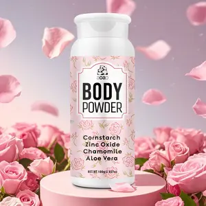 Rose Body Powder with Zinc Oxide and Corn Starch, Anti-Irritation Sweat Relief, 100g, for Friction, Skin Irritation, Odor Control