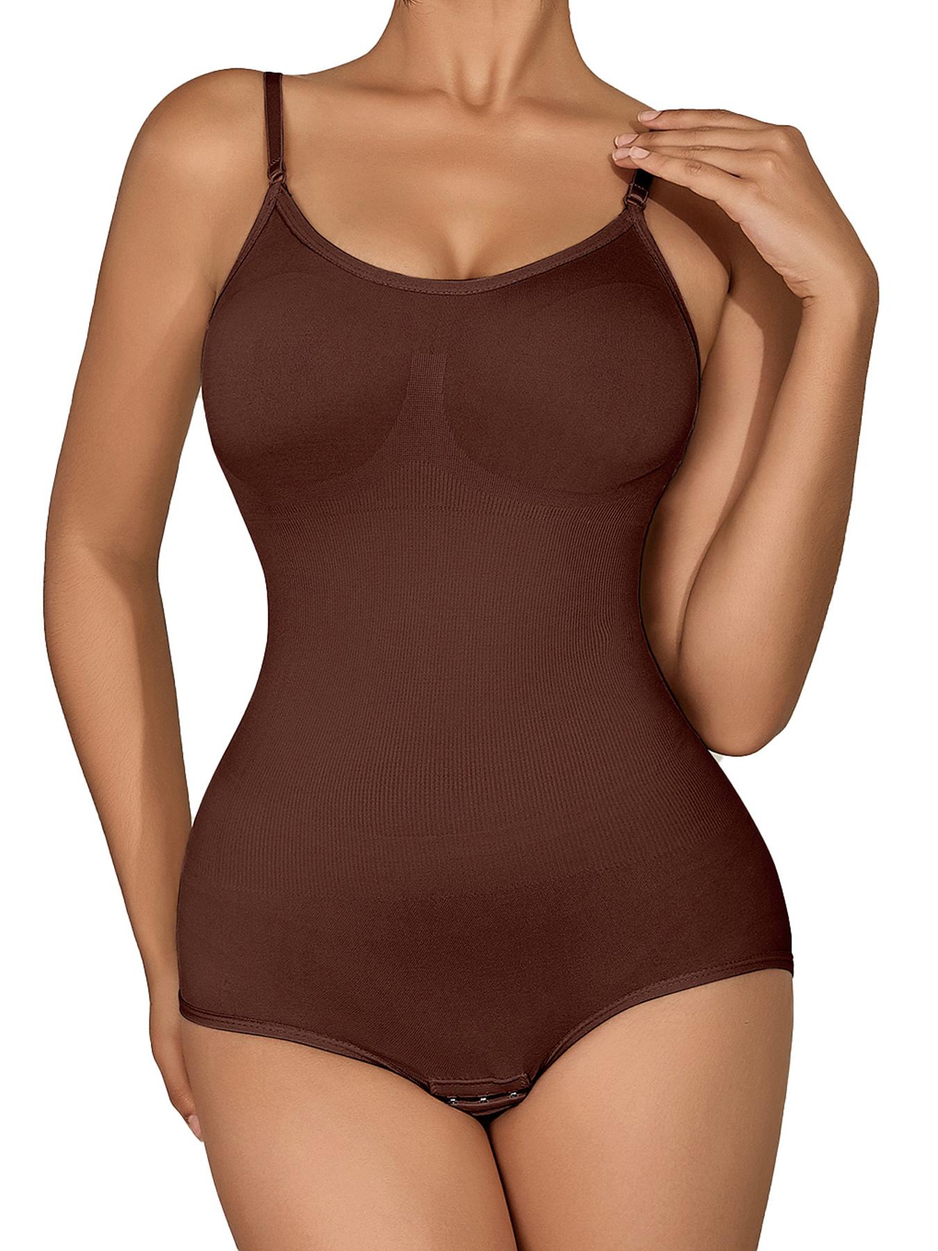 Women's Solid Backless Shapewear Cami Strap Bodysuit, Seamless Tummy Control Shaper, Shapewear Tummy Control Fajas Para Mujer, Highwaist Girdle, Ladies Summer Shapewear Clothes