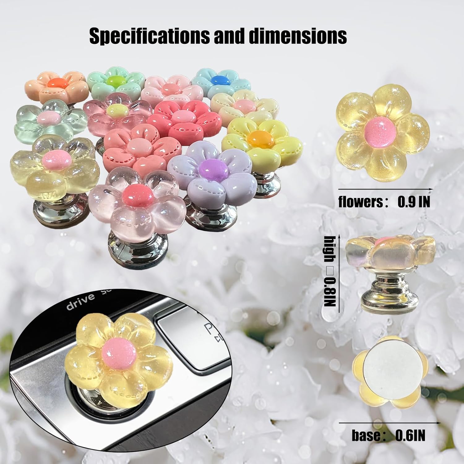 Push to Start Button Coer,Engine Start/Stop  Flower Starter Coer (for Decoratie Accessories) (Beige)