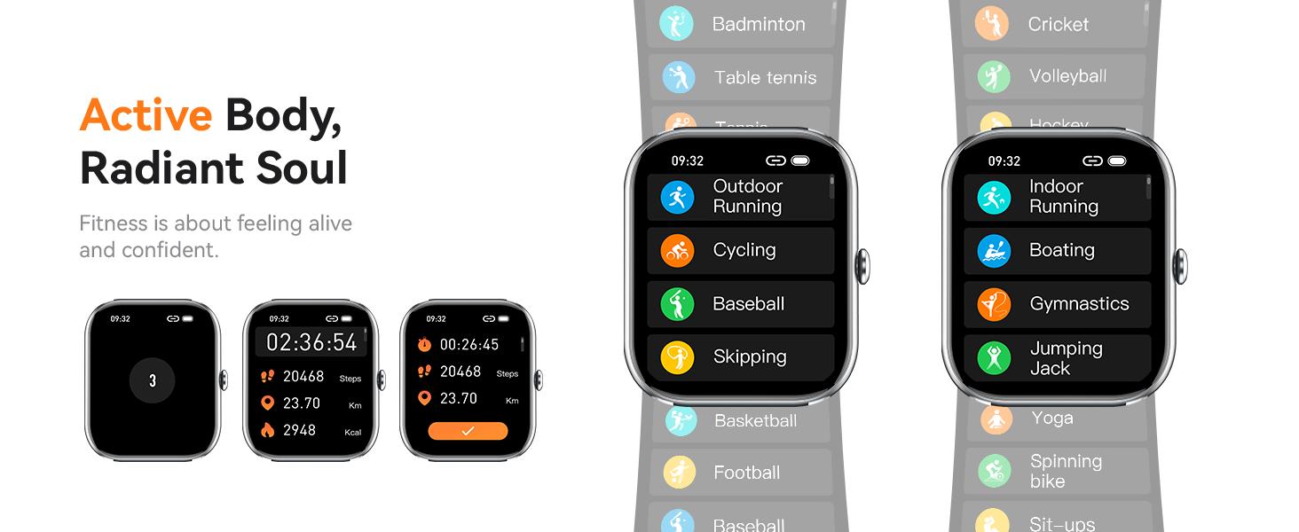 Watches for Men Women(Answer/Make Call), Fitness Tracker Watch with Activity Counter/Sleep Monitor/ 110+ Sports Modes,Watch for Android iPhone iOS Compatible (Starlight, 1.83)