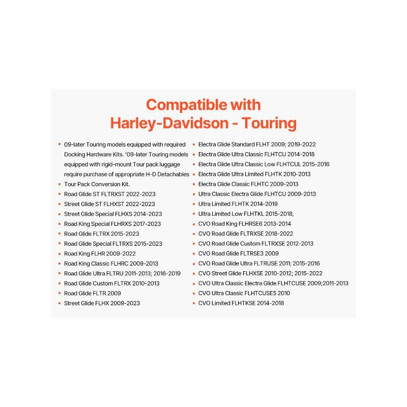 Detachable Motorcycle Passenger Backrest, Compatible with Harley-Davidson Touring, Street Glide, Road Glide, Road King, 16-Inch Height, Black