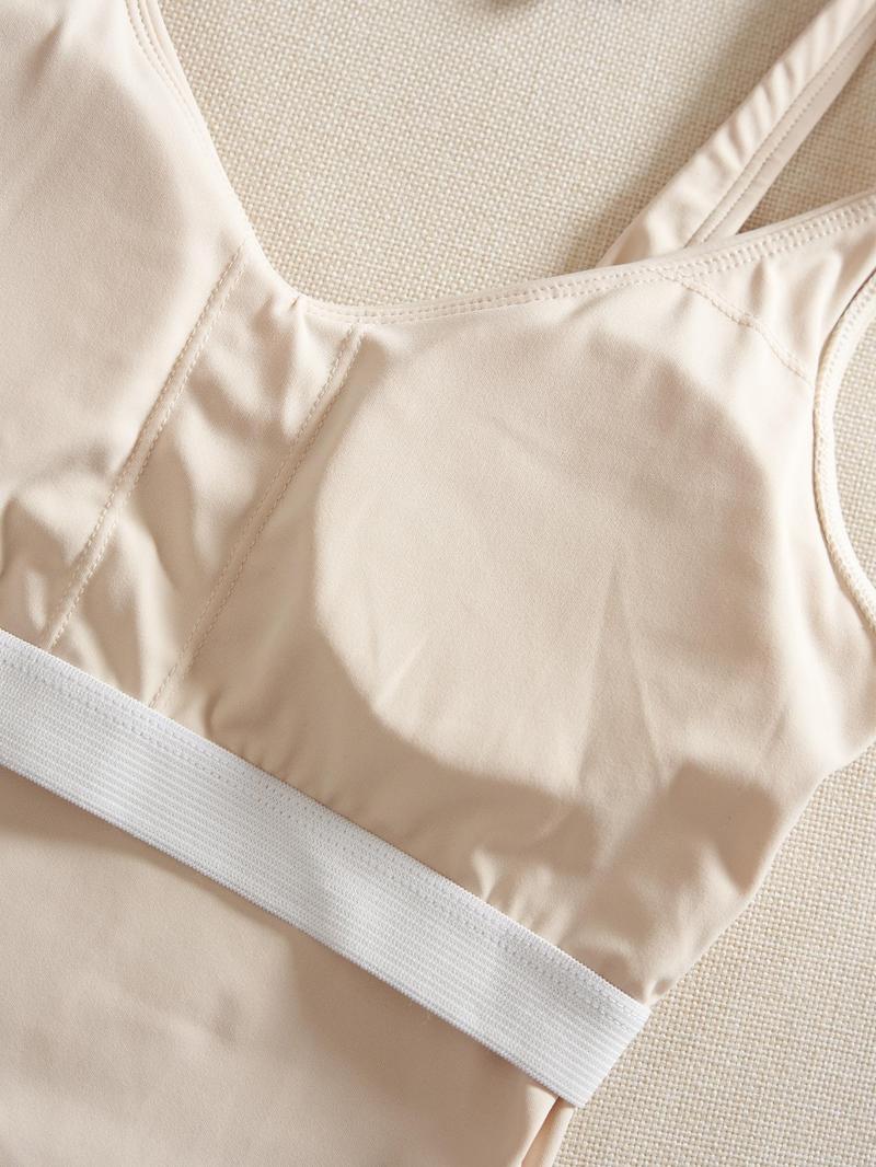 Women's Solid Sports Bra, Quick-Drying Breathable Comfortable Crop Cami Top for Yoga Gym Workout Running, Ladies Sportswear for Indoor and Outdoor Wear