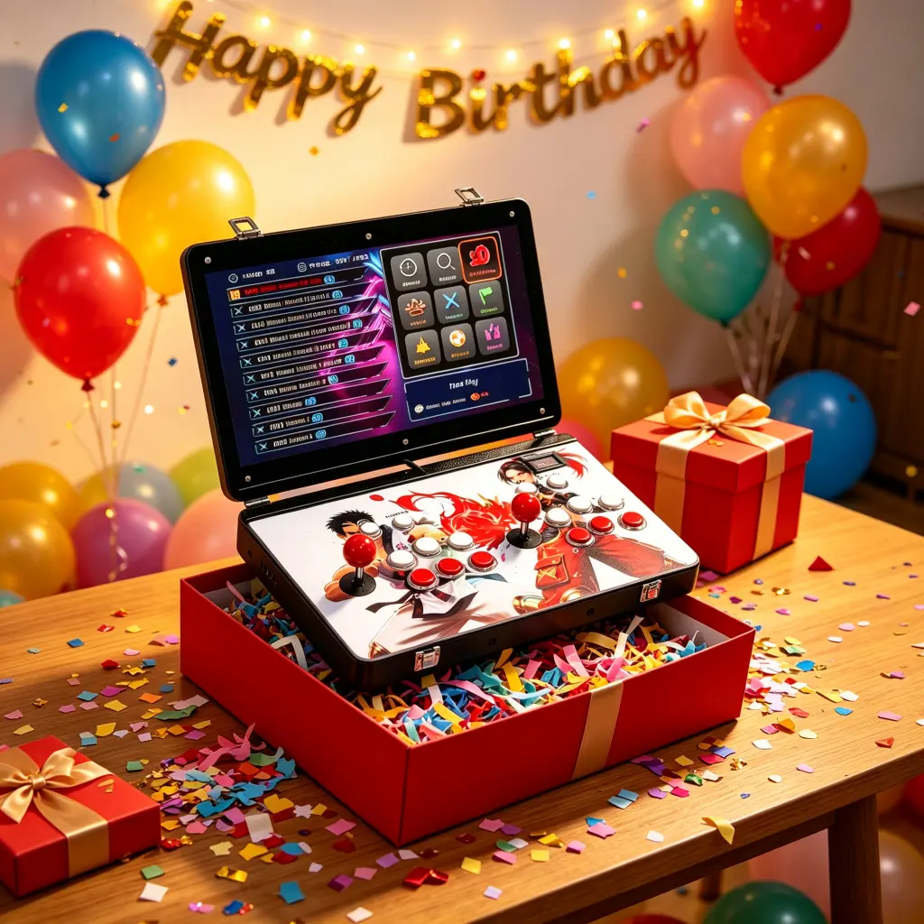 30,000-in-1 Retro Arcade Console with 19" Foldable HD Screen & 3D Games – Perfect Birthday Gift for Kids, Gamers & Dad – Search & Save Functions