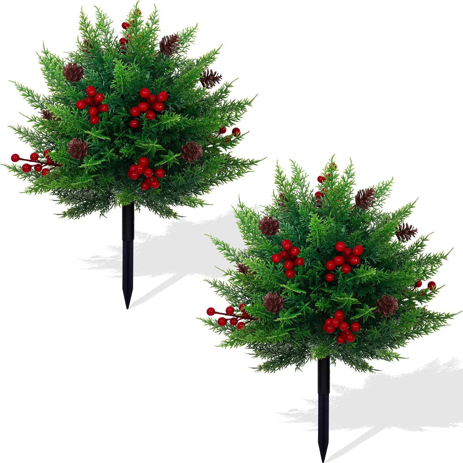 2-Pack Artificial Fruit Pine Cone Ball Decor, UV-Resistant Christmas Decoration, Easy Install, Indoor/outdoor Use, Holiday Ornament