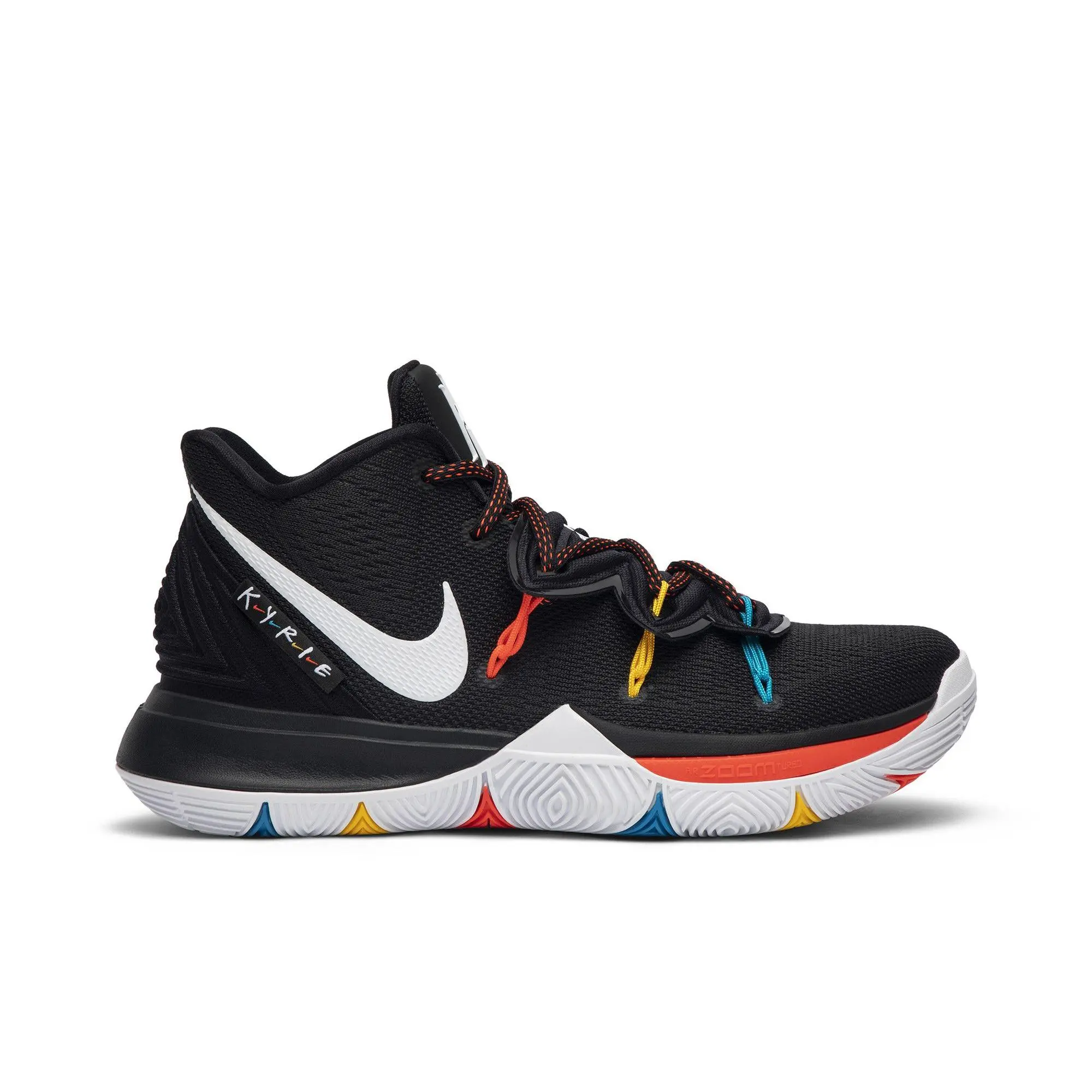 Nike Kyrie 5 'Friends' Unisex Wear Sneaker, Black/White-Bright Crimson, Style Code AO2918-006, Multi-Size