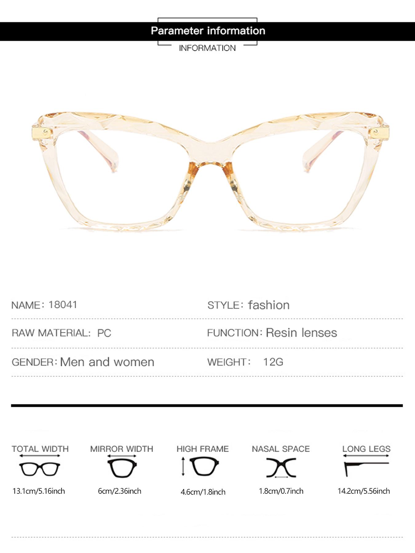 Unisex Minimalist Cat Eye Frame Eyeglasses, Blue Light Blocking Eyeglasses for Everyday Use, Fashion Accessories for Daily Life for Women & Men
