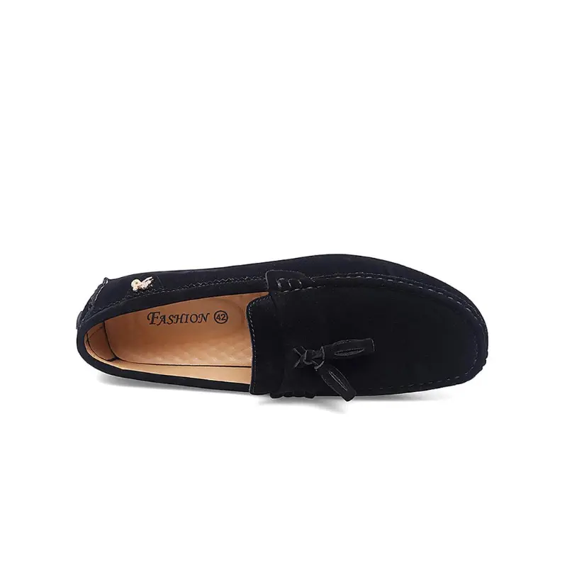 Men's Slip-On Casual Round Toe Solid Color Loafers - All-Season Comfortable Footwear for Daily Wear, Compatible with Sports & Outdoor Accessories