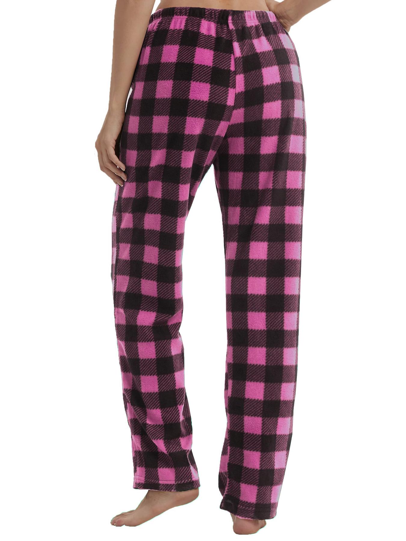 Women's Plaid Print Drawstring Waist Pants, Soft Comfortable Thermal Lounge Pants, Casual Cozy Sleep Pants for Fall & Winter