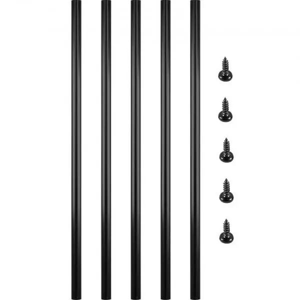 VEVOR Metal Deck Balusters with Screws, 51-Pack 32"x0.75" Aluminum Alloy Circle Spindles, Wood/Composite Stairs/Decking Railing for Outdoor Porch