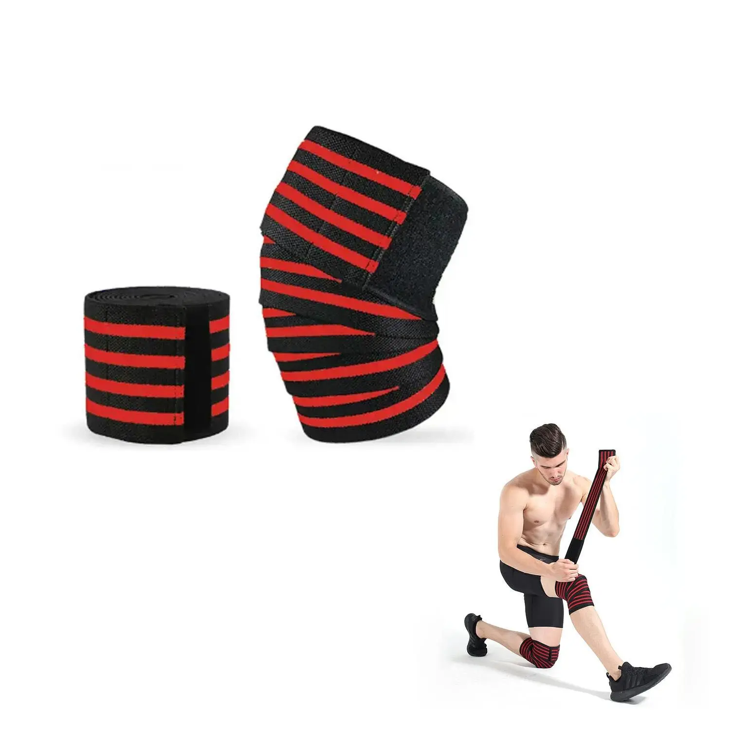 Breathable Protective Gear for Fitness Exercise, Weightlifting, Basketball, Elastic Band, Knee Wrap, Looping Running Support, Knee Supports, Knee Wraps for Weightlifting