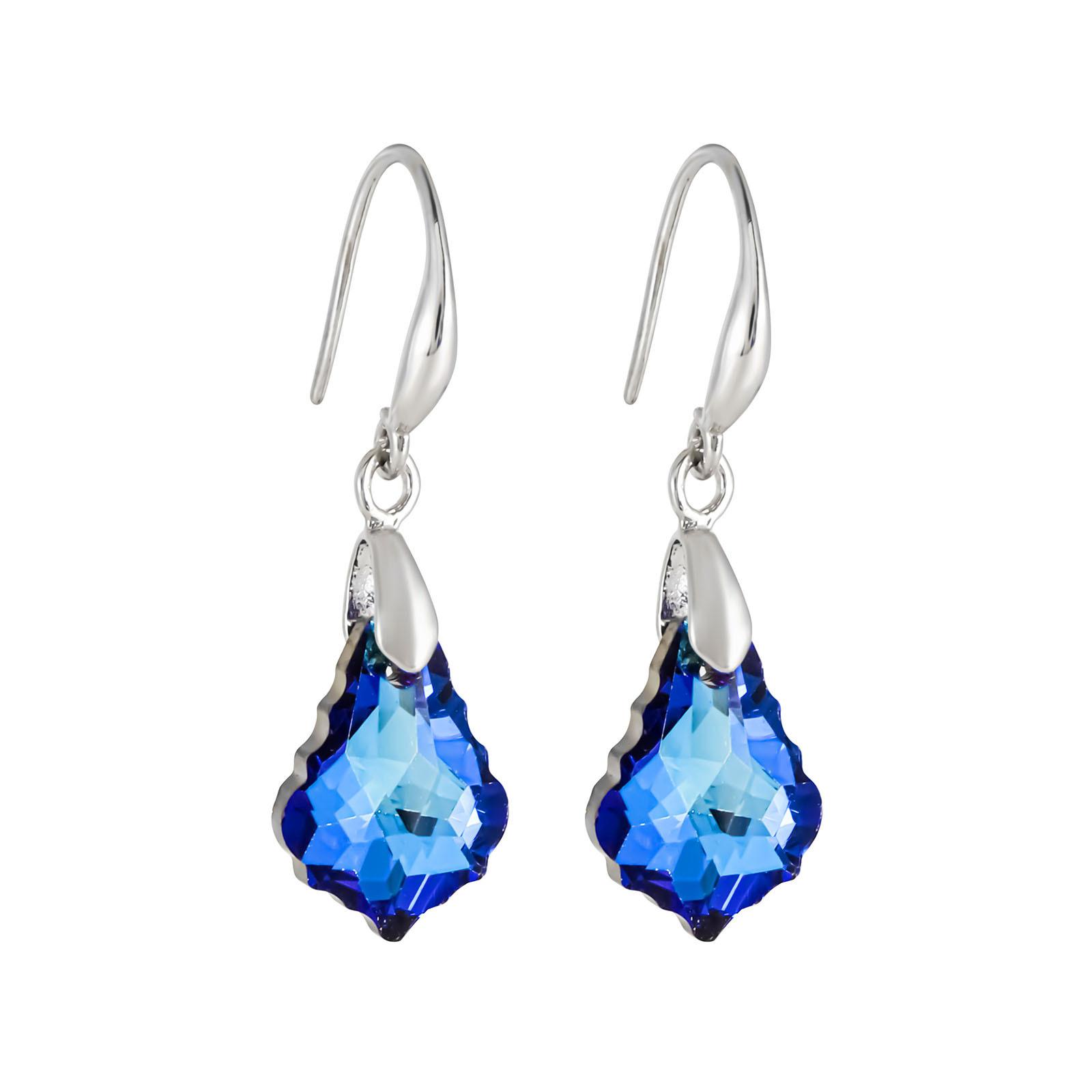 European and American fashionable imitation crystal jewelry, Baroque maple leaf earrings and pendants