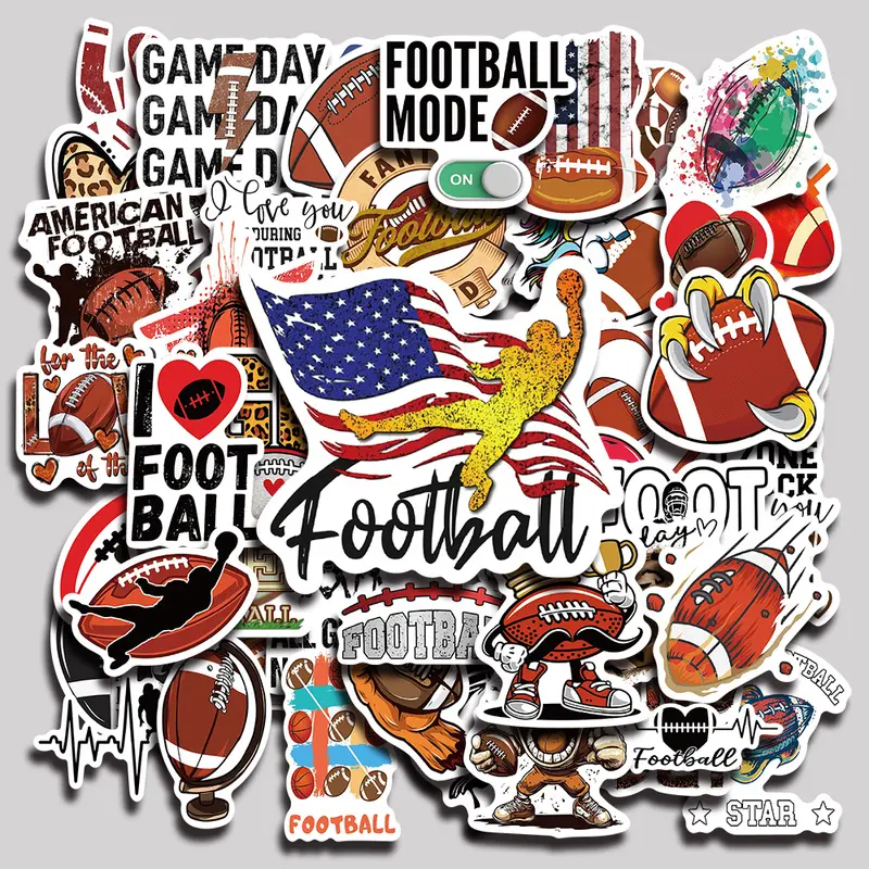 50PCS Rugby Aesthetic Vinyl Stickers Pack for Laptop Water Bottle Phone Case Skateboard Journal Scrapbook DIY Decoration