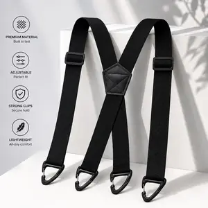 Hidden X Back Suspenders for Men Women Adjustable 1.5 Inch Under Clothing Design