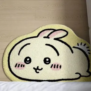 2026 new Chiikawa Cartoon Rug Anime Hachiware Usagi Plush Floor Mat Bathroom Non-Slip Carpet Car Cushion Soft Living Room Decor