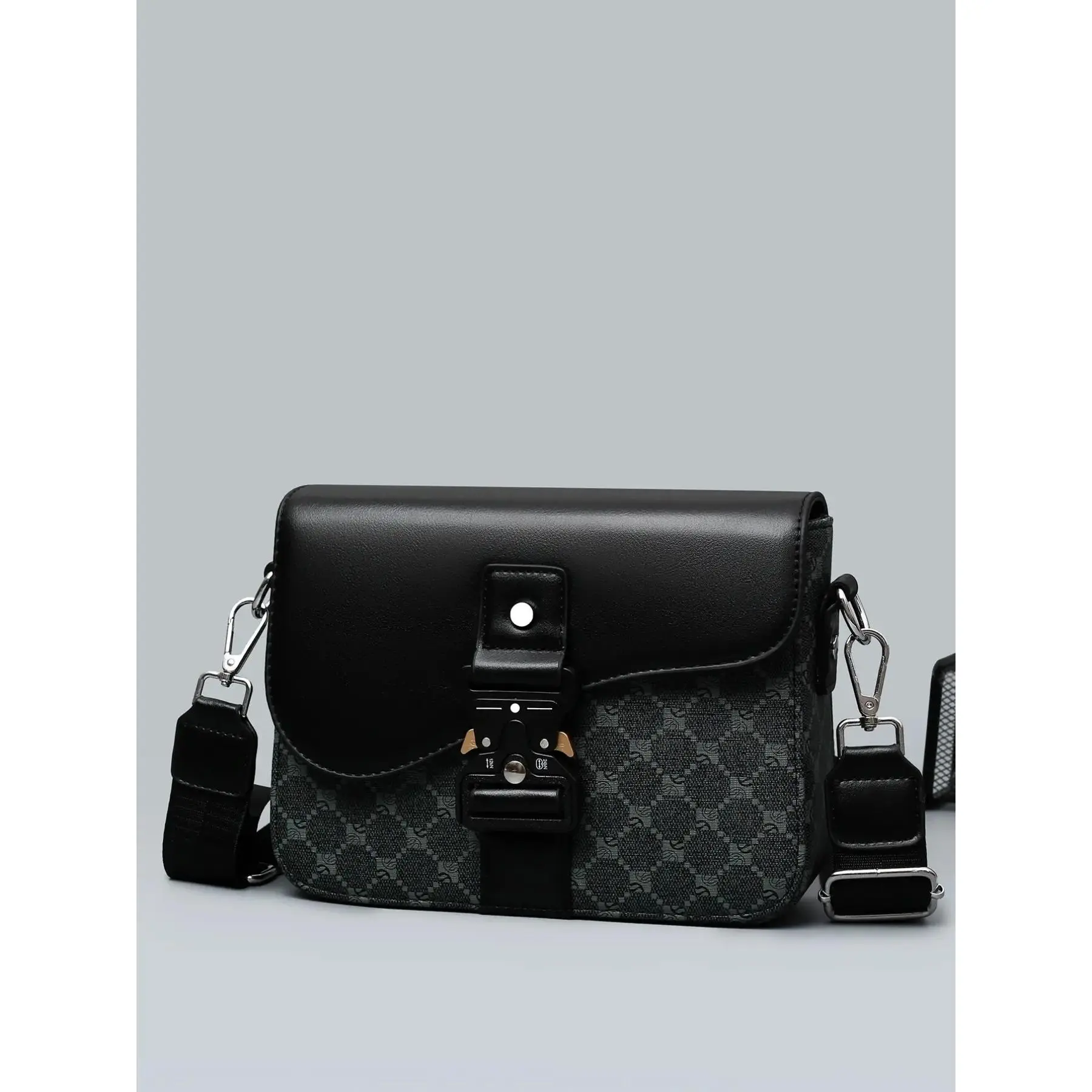 Men's Geometric Pattern Flap Closure Fashion Crossbody Bag, Multifunctional PU Leather Travel Bag, Casual Daily Use Work School Accessory, Everyday Crossbody Bag, Stylish Crossbody Bags，，，，