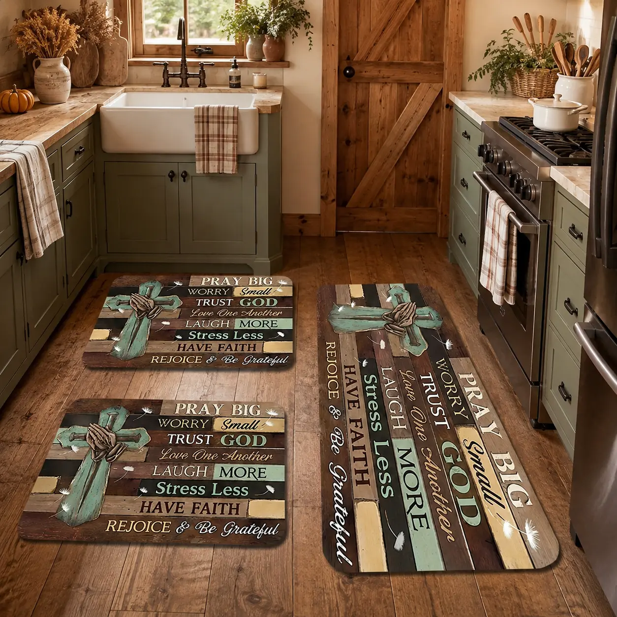 1/2/3pc 2D Flat Christian Faith Welcome Doormat Door Mat Welcome Front Porch Doormat Front Door Bathroom Universal diatomaceous earth Doormat with Non-Slip Rubber Back Decorative Non-Slip Rectangular Floor Mat Indoor Outdoor Entrance Porch Supplies
