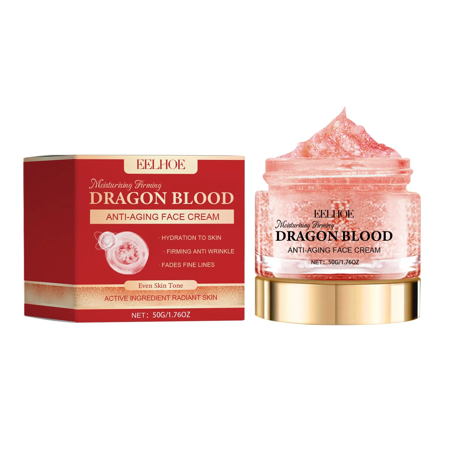 Eelhoe Dragon Blood Moisturizing Face Cream Daily Hydrating Moisturizer, Reduces Fine Lines, Refines Pores, Hydrates, Brightens Skin Tone, Tightens Skin, Nourishes Skin, Anti Aging Moisturizer