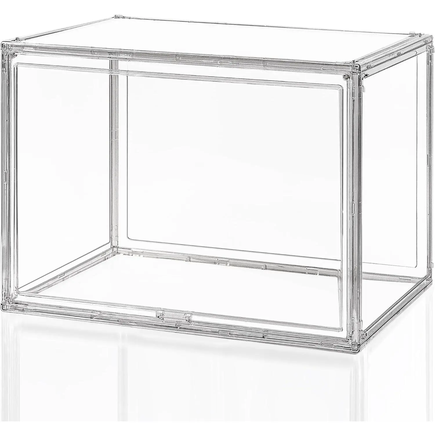Clear Acrylic Display Case – Stackable Storage Box with Magnetic Lid, Dustproof Organizer for Collectibles, Figures, Shoes, and Books – Large Size 14.2"x8.7"x10.6"