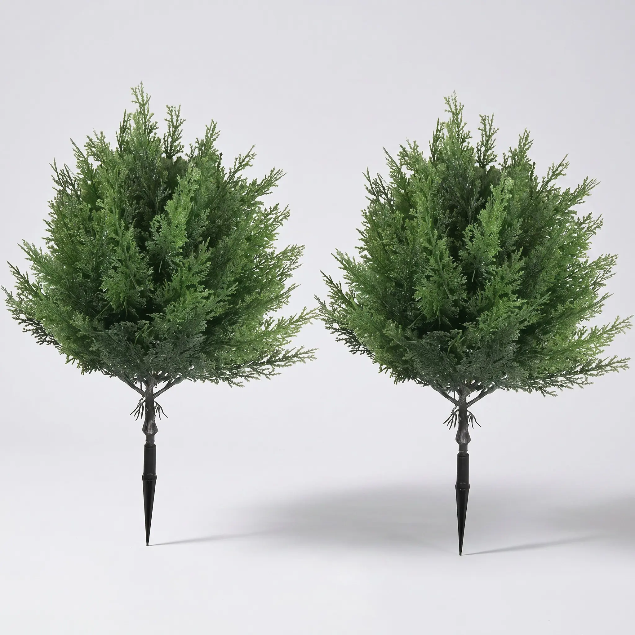 2 Realistic Artificial Pine Trees, UV Resistant Outdoor/indoor Shrubs, Durable Plastic, Low Maintenance, Garden Decor, Rainproof, Fake Plants, Faux Evergreen Plants