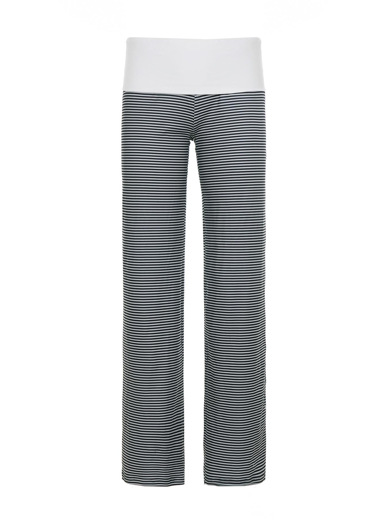 Women's Colorblock Striped Casual Fashion Pants, Casual Chic Trousers, Fitted Straight Leg Long Trousers for Spring & Fall, Comfortable Moderate Fabric Style