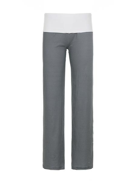 Women's Colorblock Striped Casual Fashion Pants, Fitted Straight Leg Long Trousers for Spring & Fall, Comfortable Moderate Fabric Style, Casual Comfy Trousers
