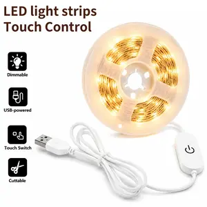 Living Room LED Strip Light USB Touch Warm, LED Dimmable, Adjustable Brightness, Flexible LED Strip for Kitchen Counter, Sink, Shelf, Cooking Area