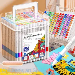 Acrylic Marker Set, 24-60 Colors, Washable Multi-Purpose Markers for Painting, Coloring, Crafts & DIY, Ideal for Professionals