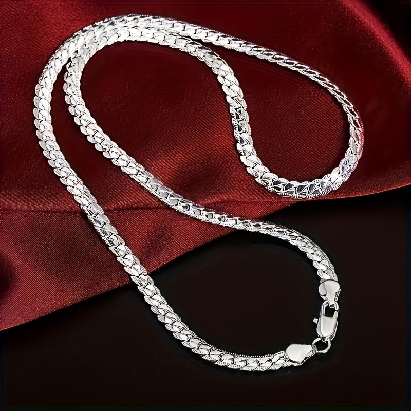 50cm/20in Sterling Silver Luxury Brand Design Necklace Chain - Silver Jewelry for Women and Men - Wedding, Engagement, Fashion Gifts