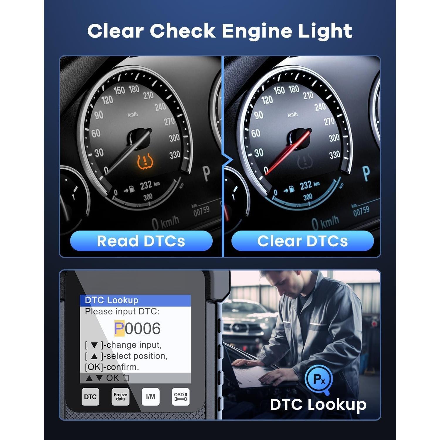 CDL20 Universal OBD2 Scanner, Check Engine Code Reader with Full OBD2 Functions, Info/MIL/EVAP/Freeze Frame/DTC Library, Diagnostic Scan Tool for OBD II & EOBD After 1996 CDL20 Universal OBD2 Scanner, Check Engine Code Reader with Full OBD2 Functions, Info/MIL/EVAP/Freeze Frame/DTC Library, Diagnostic Scan Tool for OBD II & EOBD After 1996